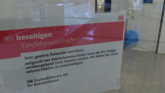 Toiletten am ICE-Bahnhof Montabaur geschlossen