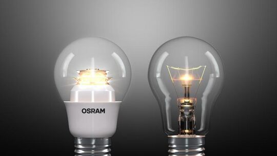Glühbirne und LED-Lampe