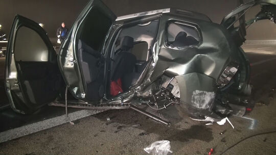 Nebel und Rauch: Massenunfall auf der A48