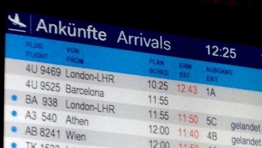 Anzeigetafel in Düsseldorf