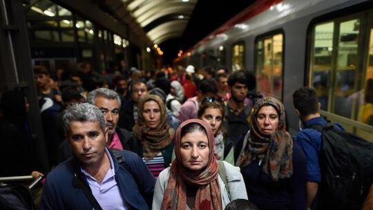Ankunft von Flüchtlingen