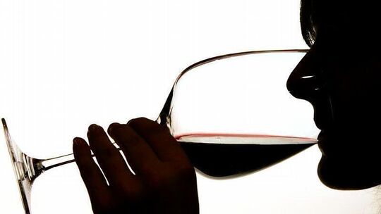 Rotwein im Glas