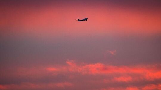 Landeanflug im Morgenrot