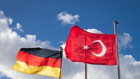 Deutsche und türkische Fahne