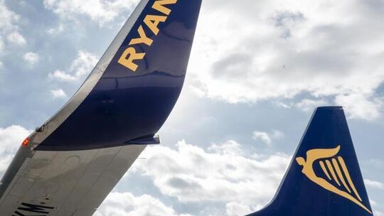 Das Logo der Fluggesellschaft Ryanair