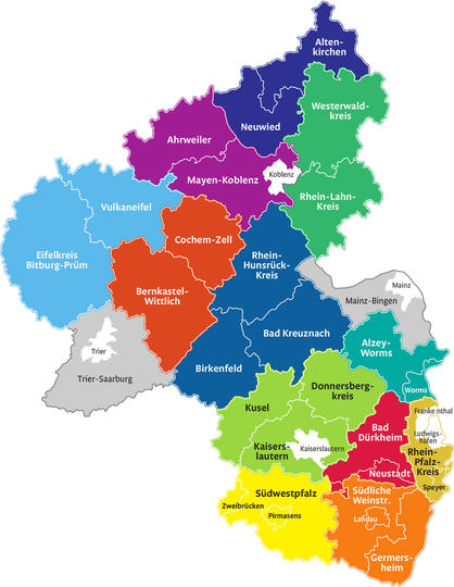 Rheinland-Pfalz Karte : Karte der Provinz Rheinland | Karte von