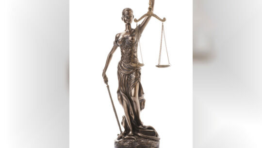 Statue of justice isolated