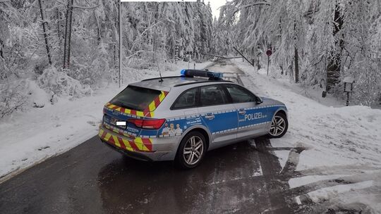 Gesperrte Strecke auf der Landesstraße 20 Gesperrte Strecke auf der Landesstraße 20