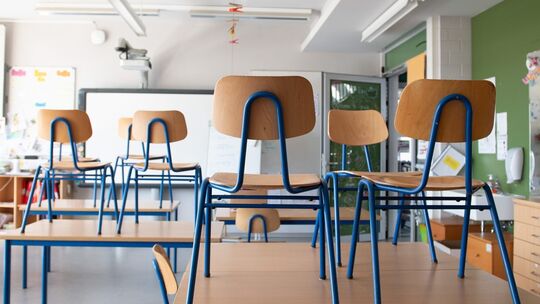 Leeres Klassenzimmer in Dresden
