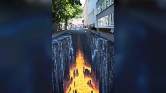 3D-Straßenkunst in Bad Ems