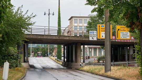 Bauarbeiten Pfaffendorfer Bruecke