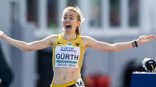 European U23 Athletics Championships , Espoo, Finland; 15.07.2023 Olivia GUERTH of Germany wins the womens 3000 m steepl