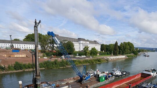 Vorbereitungen fuer Neubau der Paffendorfer Bruecke