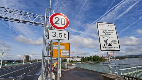Vorbereitungen fuer Neubau der Paffendorfer Bruecke