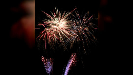 Musterschießen der Firma Comet Feuerwerk vor Silvester