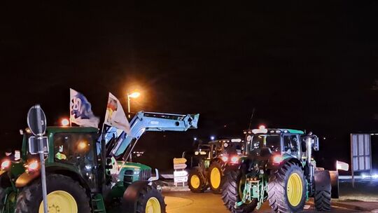 Simmern - Bauernprotest - Montag - Kreisverkehr Richtung Kastellaun -ter