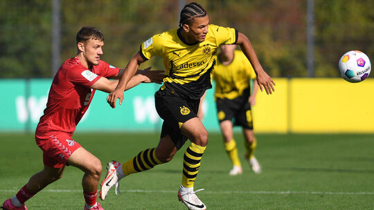 30.09.2023, Dortmund, Germany, Jugendstadion Hohenbuschei, Borussia Dortmund vs 1. FC Koeln - U-19-Bundeliga West, Jakob