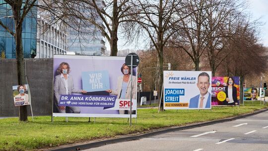 Kommunalwahl Rheinland-Pfalz - Wahlplakate in Koblenz