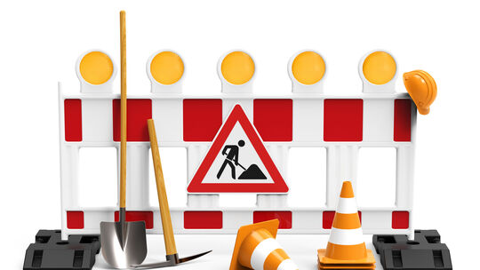 Baustelle, Absperrung für Bauarbeiter