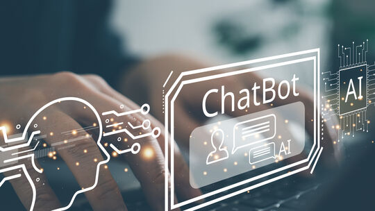 AI Chat bot ChatBot Technology and business design, global internet communication application concept.