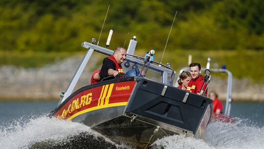 Ein Rettungsboot der DLRG