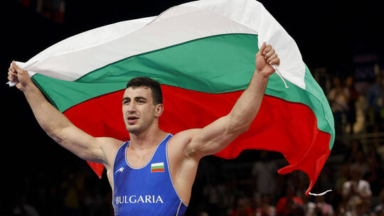 Olympics: Wrestling Aug 8, 2024; Paris, France; Semen Sergeevich Novikov (Bulgaria) during the Paris 2024 Olympic Summer