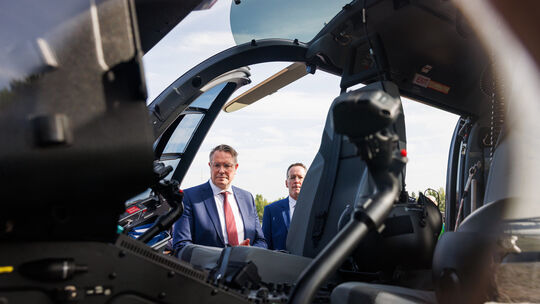 Übung der neuen Polizeihubschrauber in Rheinland-Pfalz