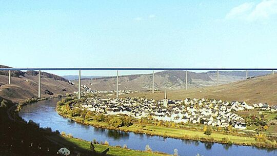 Visualisierung des Hochmoselübergangs bei Ürzig