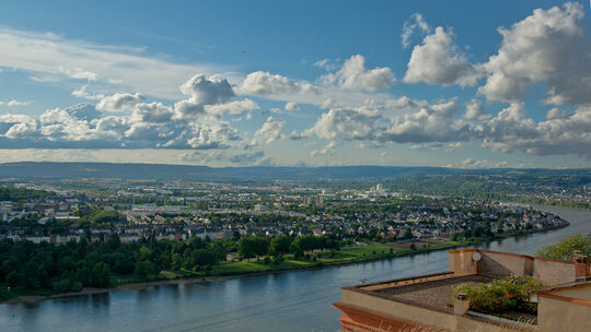 Postkartenmotiv: Blick von der Festung auf Koblenz Postkartenmotiv: Blick von der Festung auf Koblenz