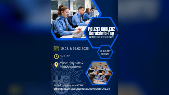 Jetzt anmelden bei der Polizei Koblenz! Jetzt anmelden bei der Polizei Koblenz!