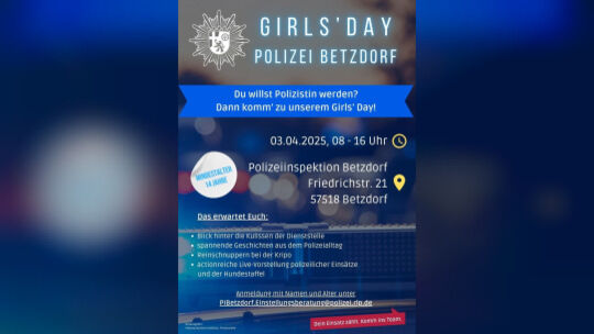 Werbeplakat Girls' Day Polizei Betzdorf Werbeplakat Girls' Day Polizei Betzdorf