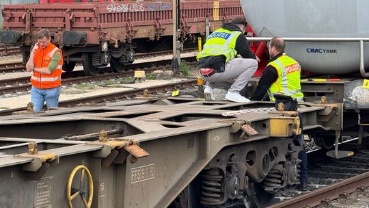 Güterzug entgleist im Hauptbahnhof Mainz