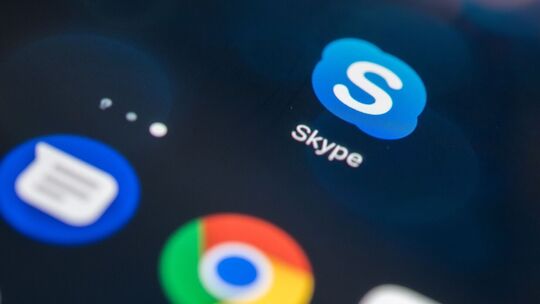 Logo von Skype auf einem Display