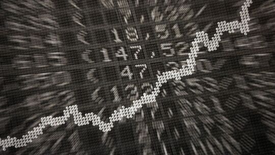 Anzeige in der Börse zeigt die Dax-Kurve