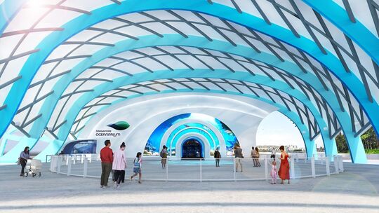 Rendering des Eingangsbereichs des Singapore Oceanarium