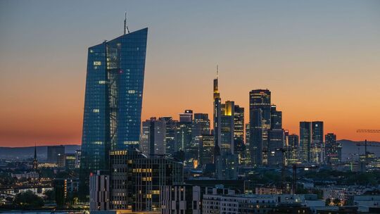 Die Bankenskyline in Frankfurt