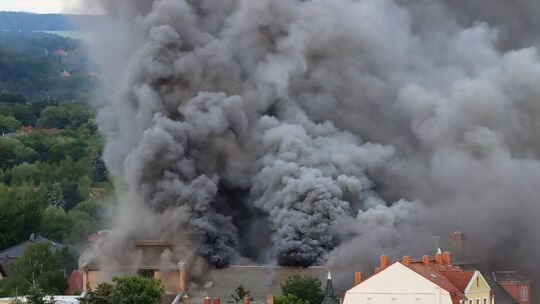 Feuer im früheren Operettenhaus in Dresden