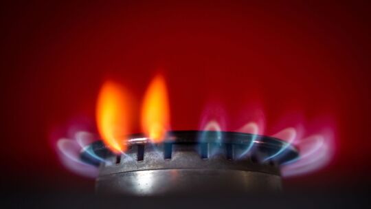 Gasherd mit Flamme