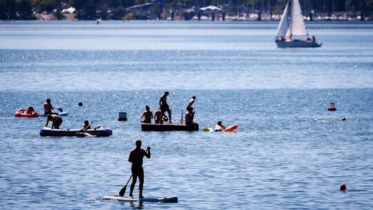 Heißes Sommerwetter am Brombachsee