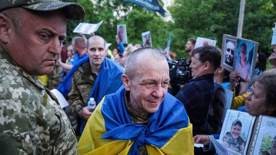 Ukraine - freigelassene ukrainische Kriegsgefangene