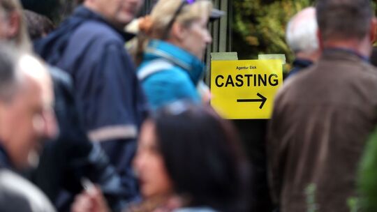 Teilnehmer für ein Casting für Komparsen