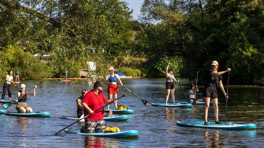 Wassersportler auf der Lahn
