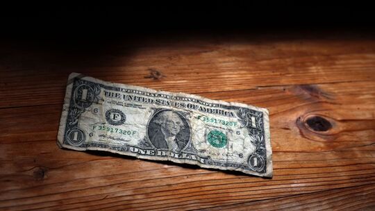 Abgenutzter Ein-Dollar-Schein
