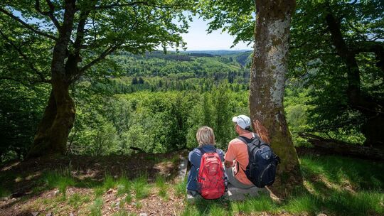 Wanderer im Nationalpark Hunsrück-Hochwald