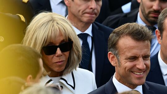 Emmanuel und seine Frau Brigitte Macron