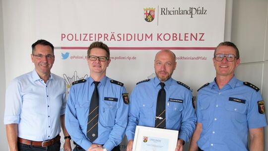 v.l.n.r.: Landsrath, Hoch, Waldenburger, Heimes
