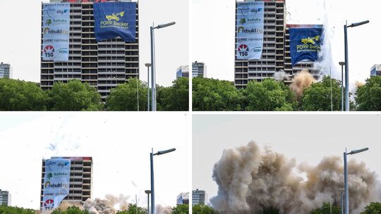 Sprengung «Weißer Riese» in Hochhaus-Viertel Hochheide