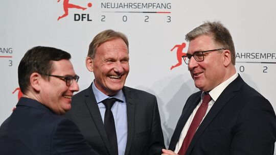 Oliver Leki, Hans-Joachim Watzke und Axel Hellmann