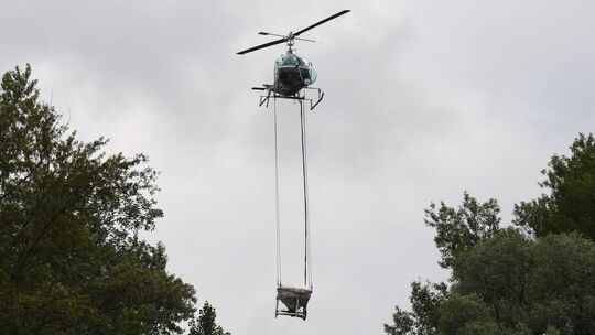 Die Kabs bekämpft Larven auch aus der Luft.