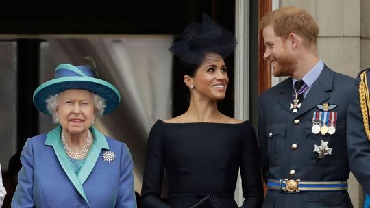 Königin Elizabeth II., Meghan und Prinz Harry (Archivbild)